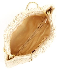 Loeffler Randall Brit Gold Lame Pleated Clutch Bag
