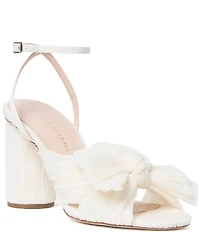 Loeffler Randall Camellia Fabric Bow Ankle Strap Dress Sandals