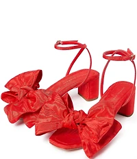 Loeffler Randall Carmen Fabric Bow Ankle Strap Dress Sandals