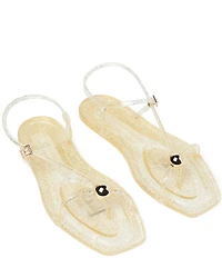 Loeffler Randall Dana Jelly Hardware Ankle Strap Flat Sandals