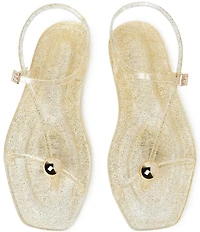 Loeffler Randall Dana Jelly Hardware Ankle Strap Flat Sandals