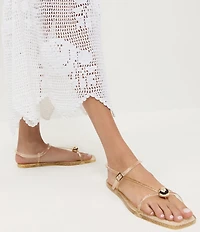 Loeffler Randall Dana Jelly Hardware Ankle Strap Flat Sandals