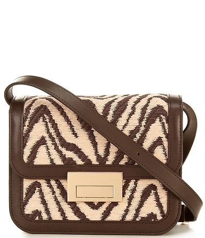 Loeffler Randall Desi Zebra Straw Crossbody Bag