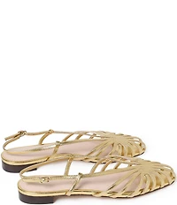 Loeffler Randall Devon Metallic Leather Caged Toe Flats