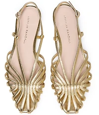 Loeffler Randall Devon Metallic Leather Caged Toe Flats