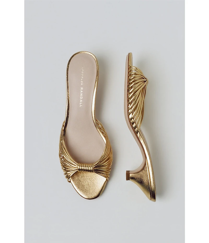 Loeffler Randall Dixie Metallic Kitten Dress Slide Sandals