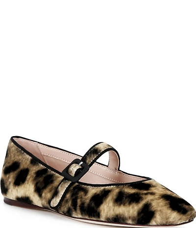 Loeffler Randall Ginger Leopard Print Mary Jane Ballerina Flats
