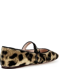 Loeffler Randall Ginger Leopard Print Mary Jane Ballerina Flats