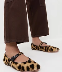 Loeffler Randall Ginger Leopard Print Mary Jane Ballerina Flats