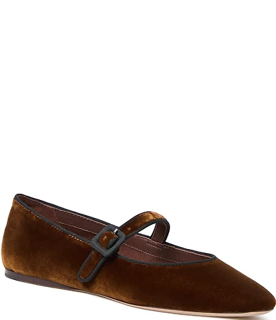 Loeffler Randall Ginger Velvet Mary Jane Flats