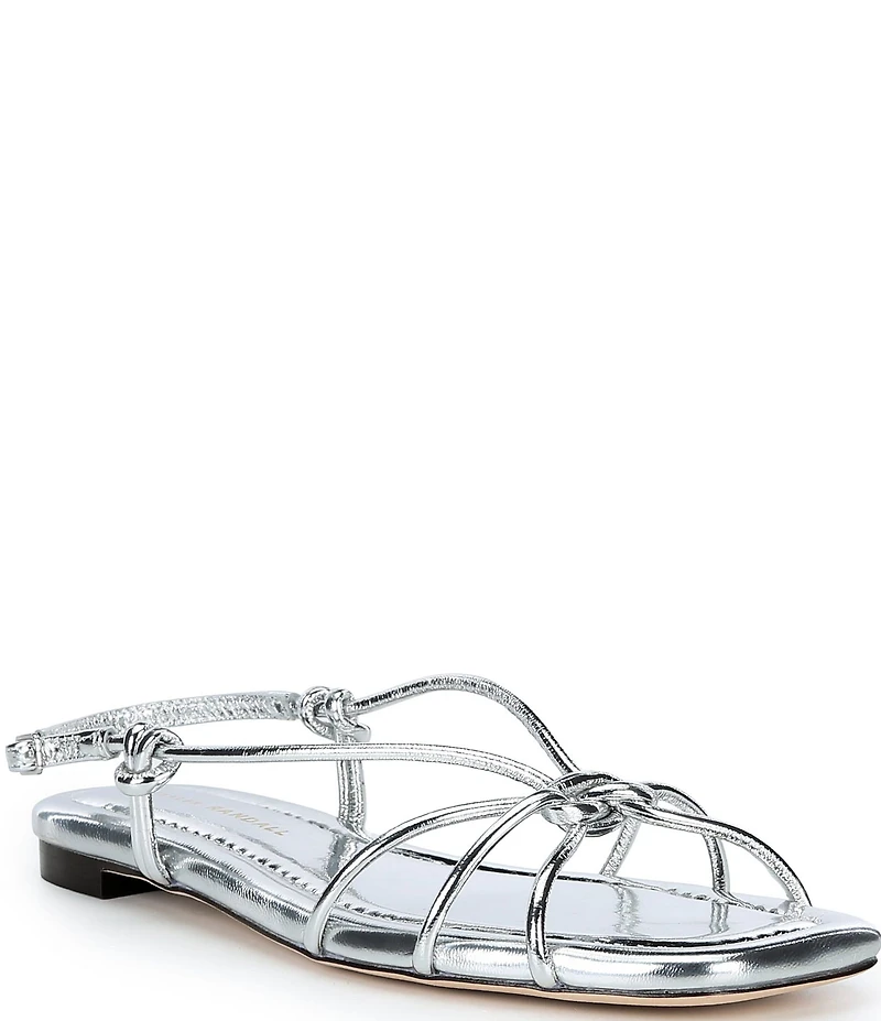 Loeffler Randall Karly Metallic Flat Strappy Sandals