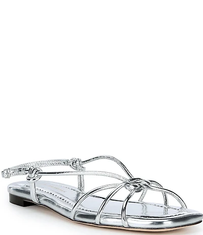 Loeffler Randall Karly Metallic Flat Strappy Sandals
