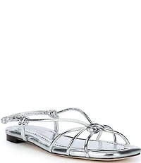 Loeffler Randall Karly Metallic Flat Strappy Sandals