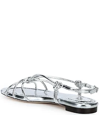 Loeffler Randall Karly Metallic Flat Strappy Sandals