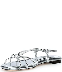 Loeffler Randall Karly Metallic Flat Strappy Sandals