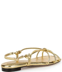 Loeffler Randall Karly Metallic Flat Strappy Sandals