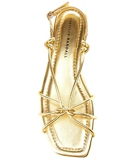 Loeffler Randall Karly Metallic Flat Strappy Sandals