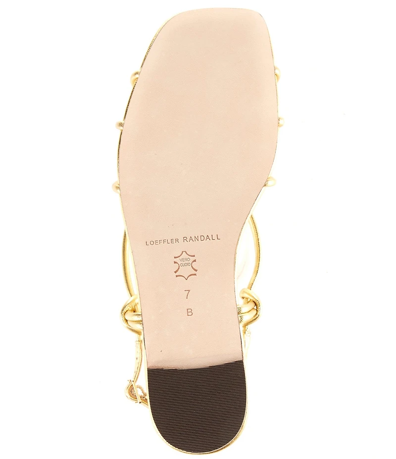 Loeffler Randall Karly Metallic Flat Strappy Sandals
