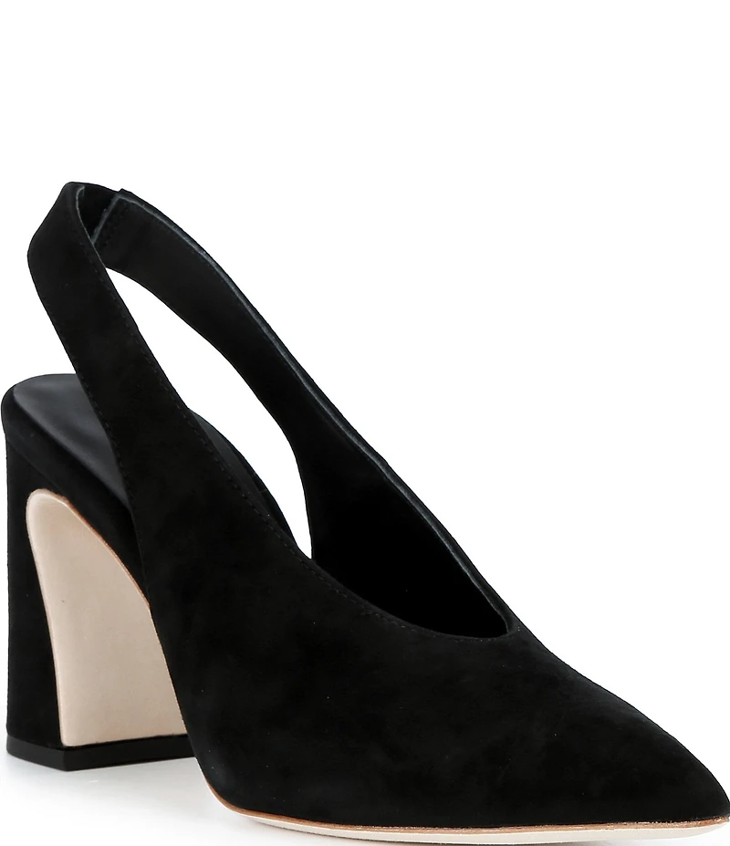Loeffler Randall Katerina Suede Block Heel Slingback Pumps