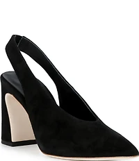 Loeffler Randall Katerina Suede Block Heel Slingback Pumps