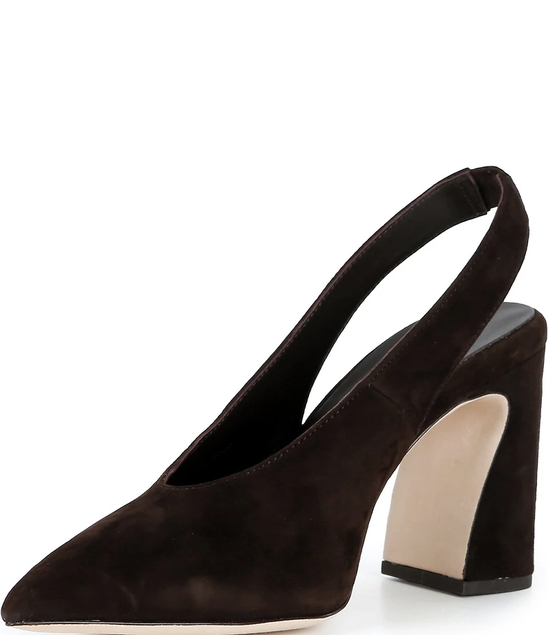 Loeffler Randall Katerina Suede Block Heel Slingback Pumps