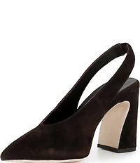 Loeffler Randall Katerina Suede Block Heel Slingback Pumps