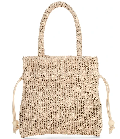 Loeffler Randall Kylie Raffia Top Handle Drawstring Bag