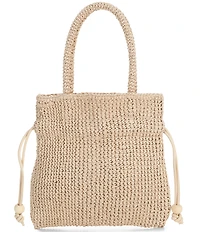 Loeffler Randall Kylie Raffia Top Handle Drawstring Bag