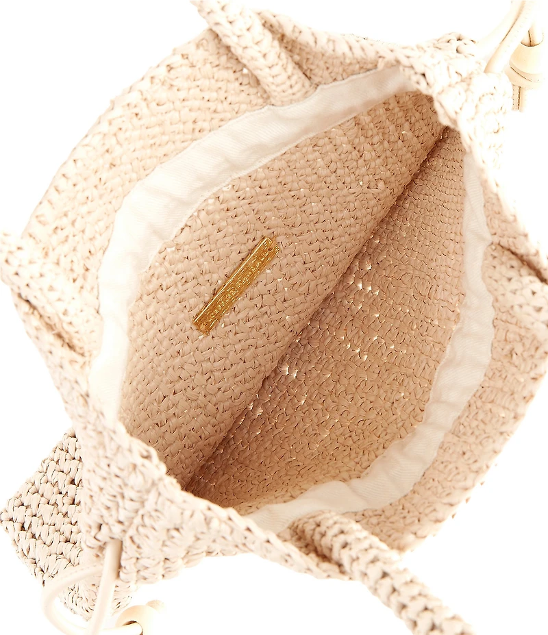Loeffler Randall Kylie Raffia Top Handle Drawstring Bag
