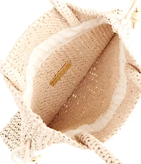 Loeffler Randall Kylie Raffia Top Handle Drawstring Bag