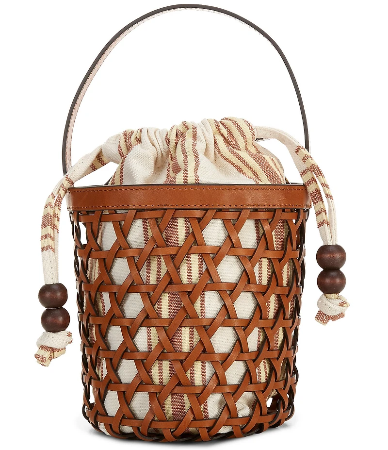 Loeffler Randall Laith Crochet Drawstring Top Handle Bucket Bag