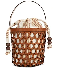 Loeffler Randall Laith Crochet Drawstring Top Handle Bucket Bag
