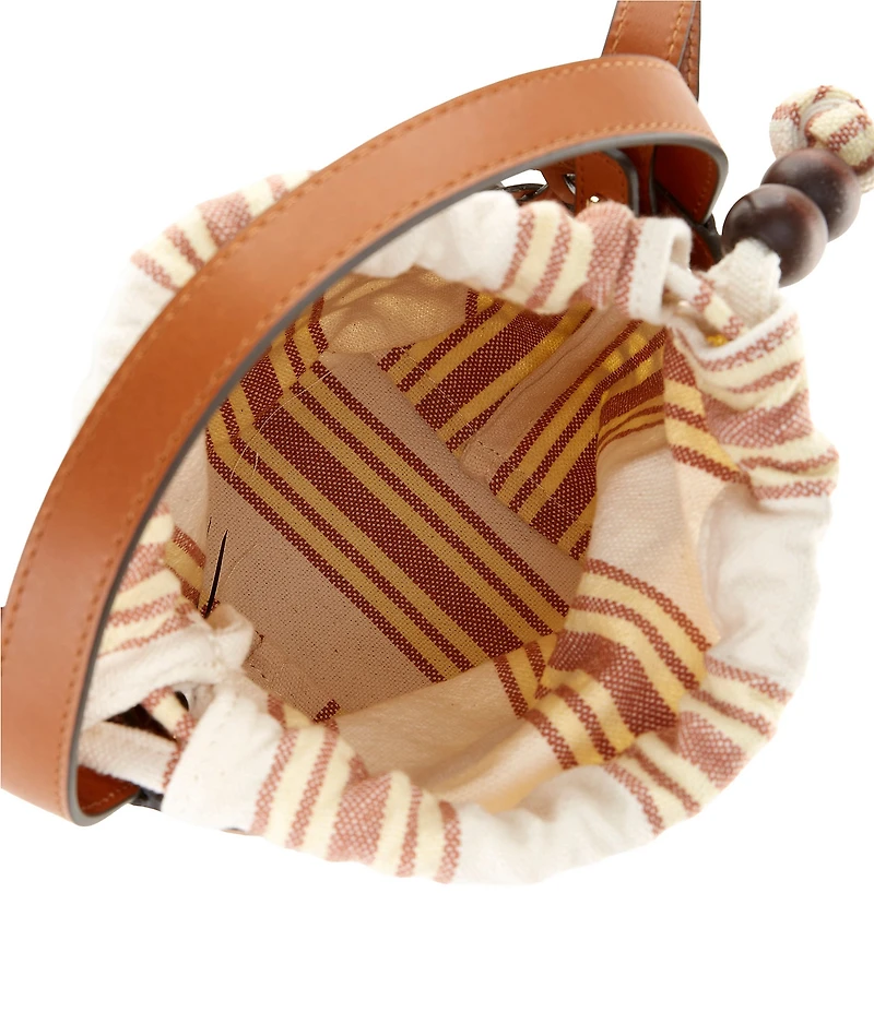 Loeffler Randall Laith Crochet Drawstring Top Handle Bucket Bag