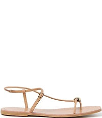 Loeffler Randall Lara Leather Hardware Ankle Strap Flat Sandals
