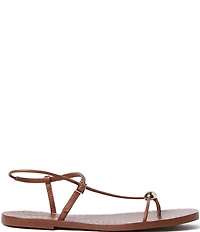 Loeffler Randall Lara Leather Hardware Ankle Strap Flat Sandals