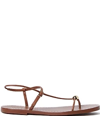 Loeffler Randall Lara Leather Hardware Ankle Strap Flat Sandals