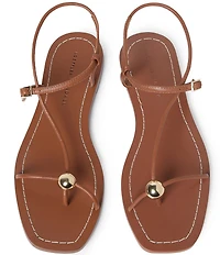 Loeffler Randall Lara Leather Hardware Ankle Strap Flat Sandals