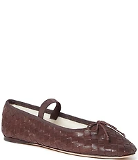 Loeffler Randall Leonie Woven Leather Ballerina Bow Flats
