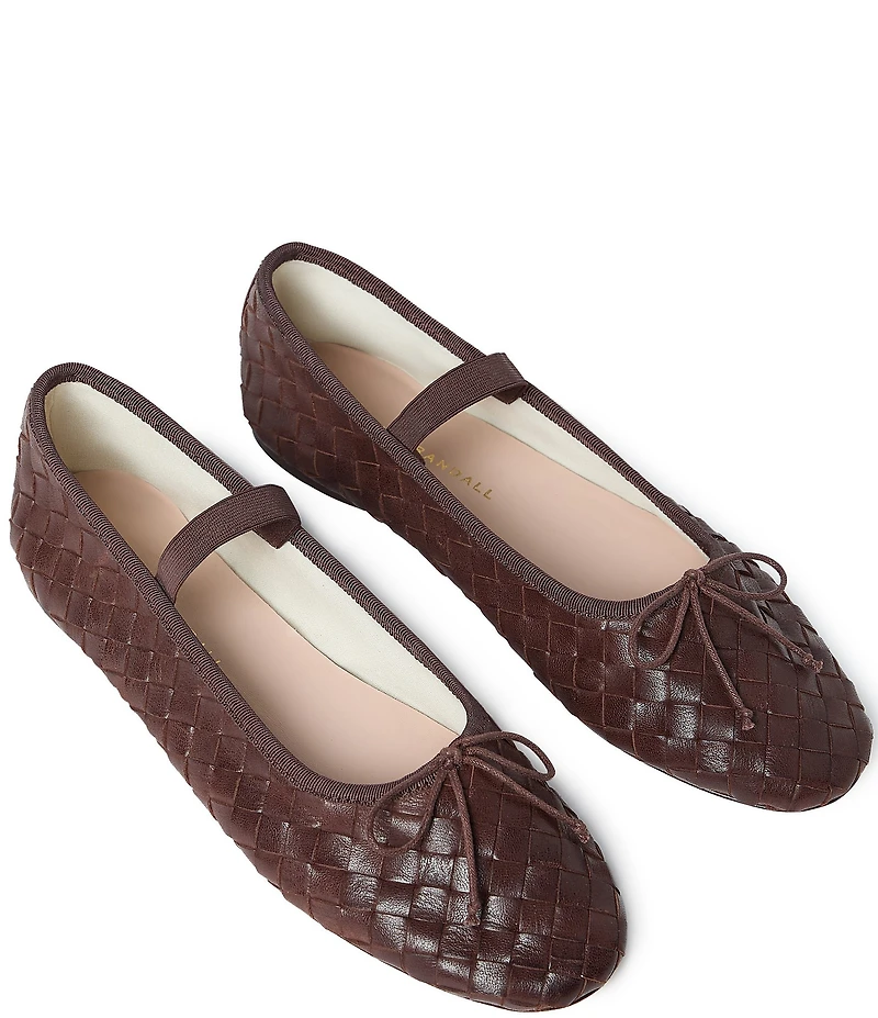 Loeffler Randall Leonie Woven Leather Ballerina Bow Flats