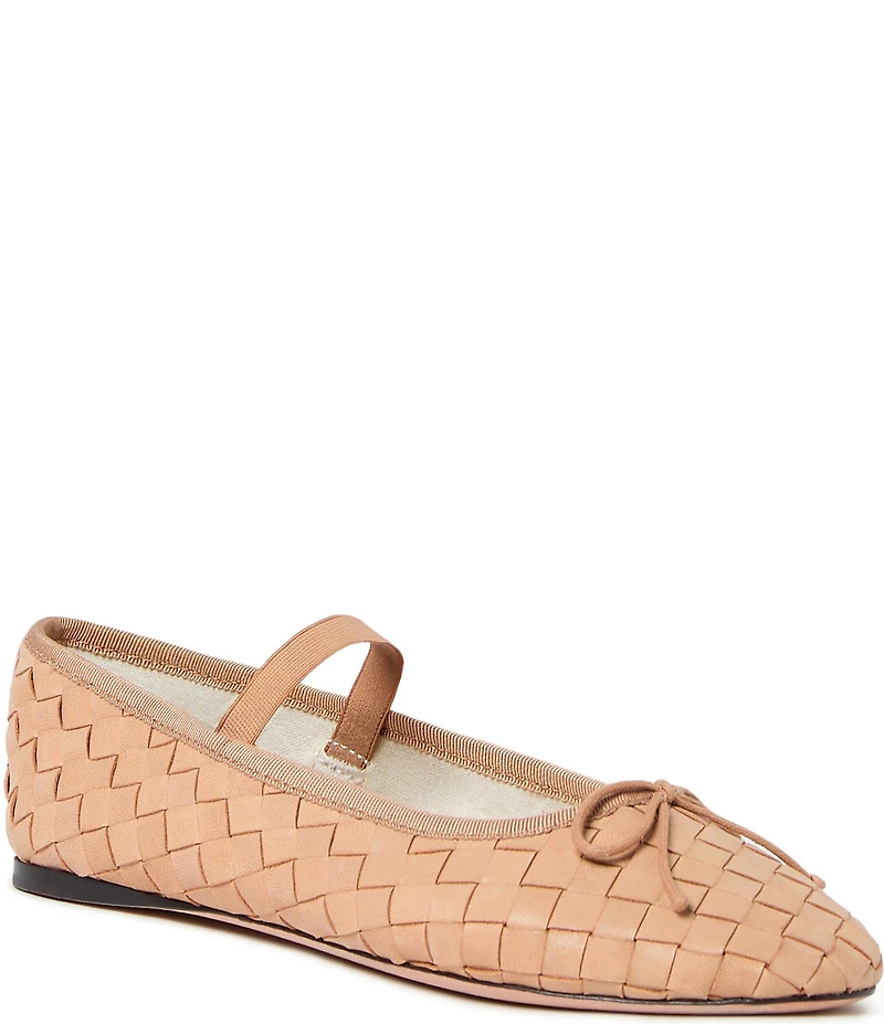 Loeffler Randall Leonie Woven Leather Ballerina Bow Flats