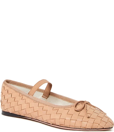 Loeffler Randall Leonie Woven Leather Ballerina Bow Flats