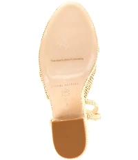 Loeffler Randall Liza Raffia Ankle Strap High Heel Platform Sandals