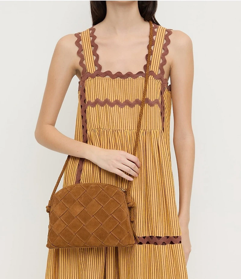 Loeffler Randall Mallory Suede Woven Crossbody Bag
