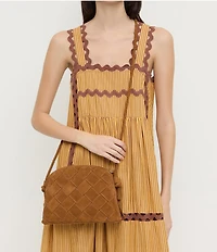 Loeffler Randall Mallory Suede Woven Crossbody Bag