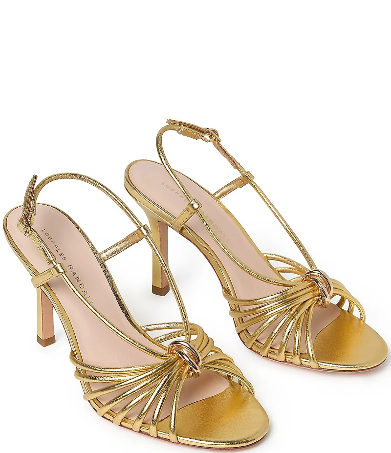 Loeffler Randall Mareka Metallic Leather Slingback Dress Sandals