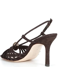 Loeffler Randall Mareka Suede Strappy Slingback Stiletto Dress Sandals