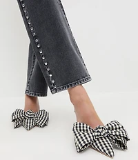 Loeffler Randall Margot Silk Gingham Print Bow Dress Mules