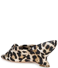 Loeffler Randall Marsy Silk Leopard Slip On Wedge Sandals