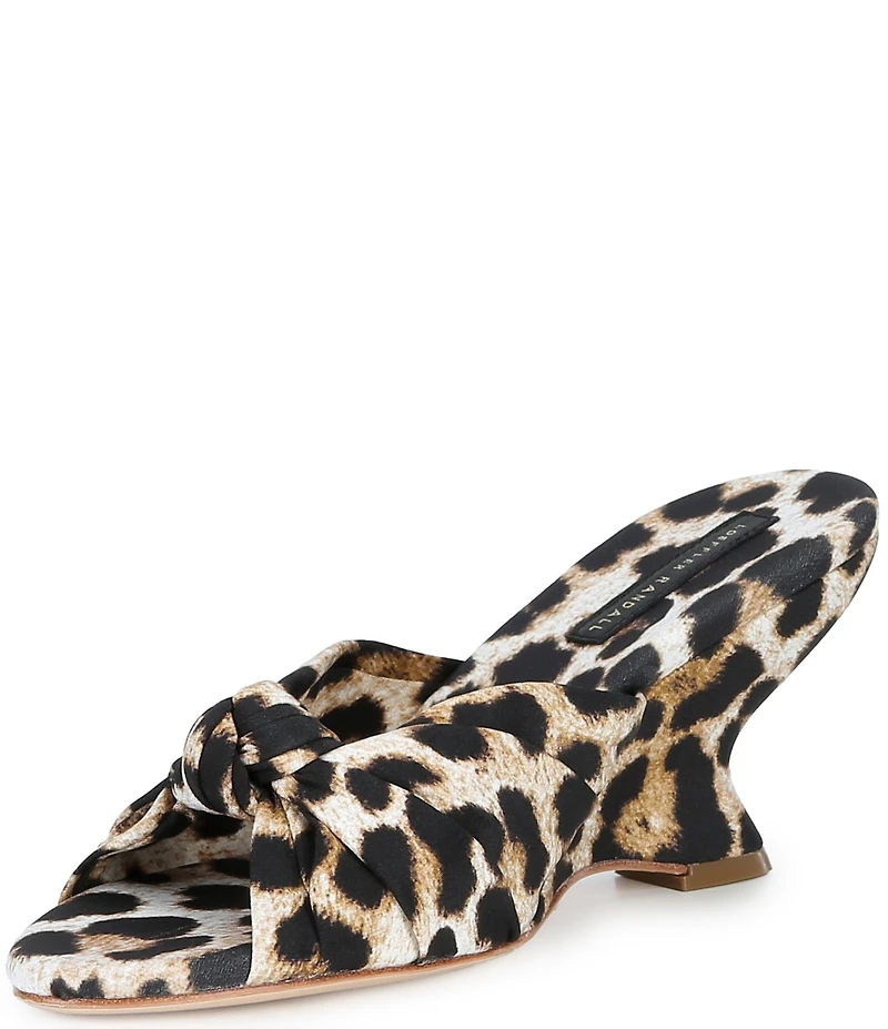 Loeffler Randall Marsy Silk Leopard Slip On Wedge Sandals