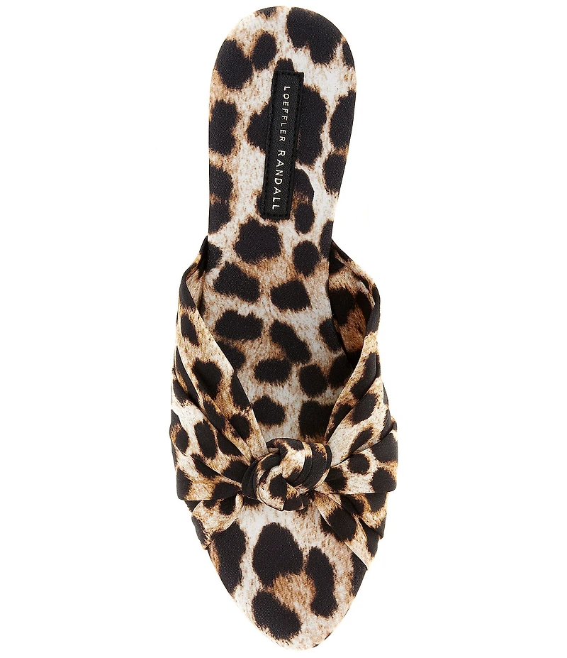 Loeffler Randall Marsy Silk Leopard Slip On Wedge Sandals